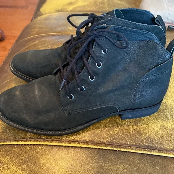Sam Edelman black leather lace up ankle boots - Picture 4 of 6